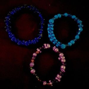 Acrylic bracelets elastic stretchy